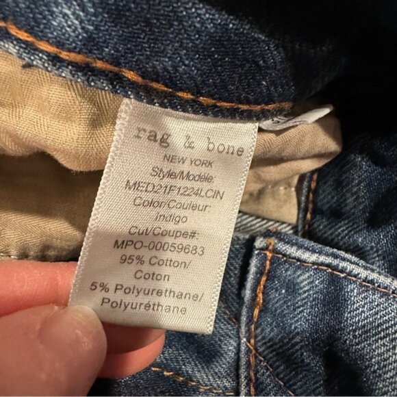Rag and Bone Men’s Fit 1 Skinny Jeans Size 31/30 in Medium Wash - Picture 7 of 8